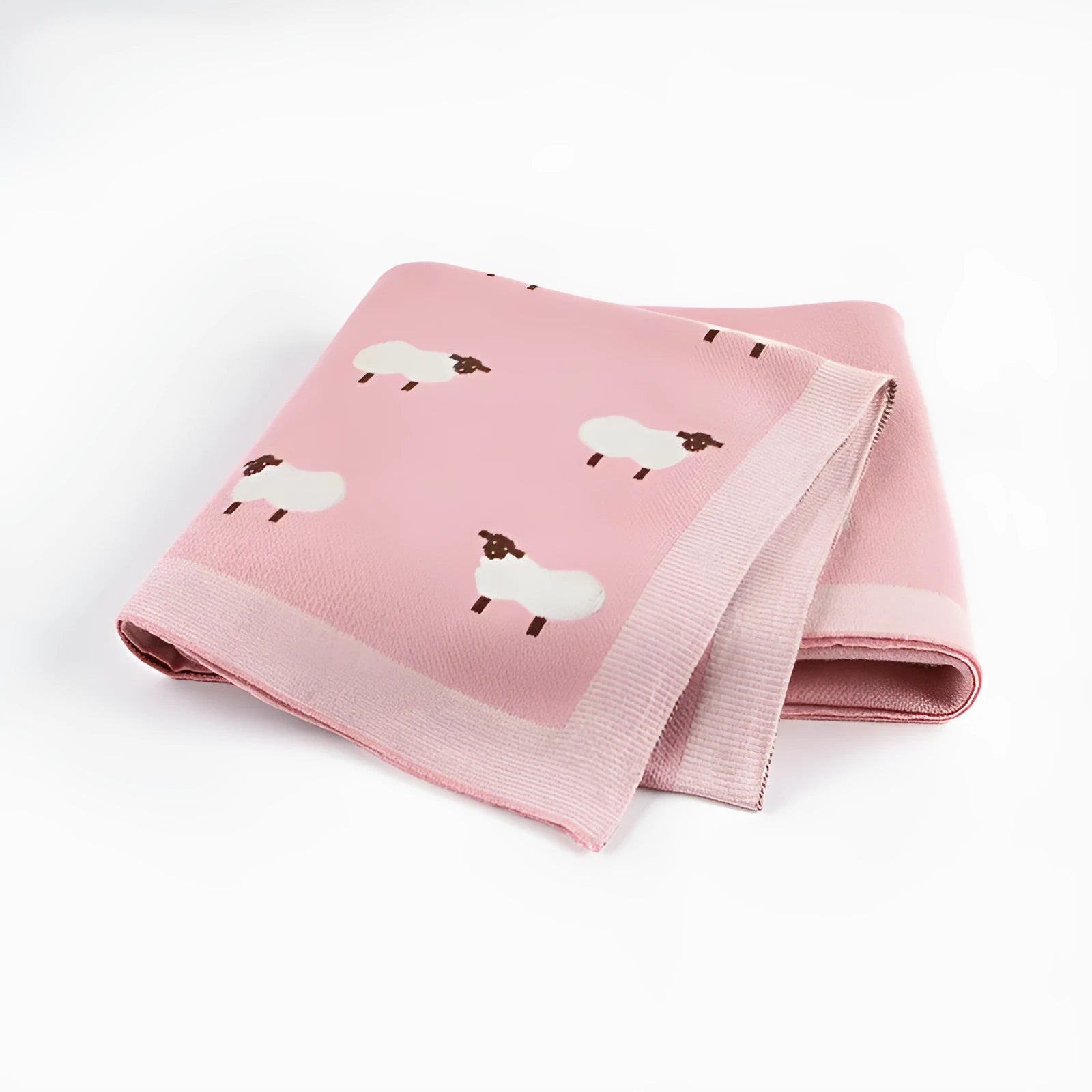 100x80cm baby sheepskin blanket in pink or grey made from 100% cotton fabric