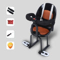 Children's front scooter seat with high carbon steel frame in white, red, or black colour options