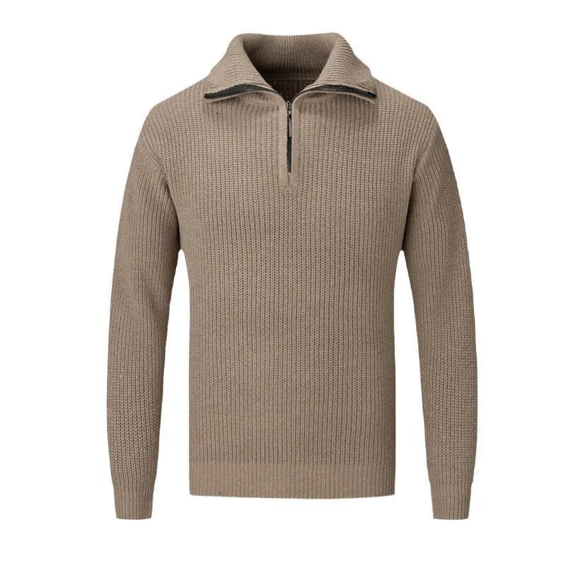 Men's loose fit solid colour pullover sweater for autumn and winter casual wear