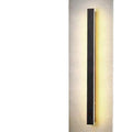 Outdoor waterproof LED wall lamp with linear design and IP65 rating on a wall.