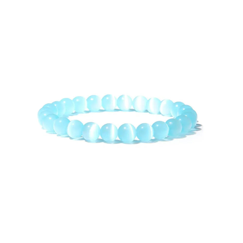8mm natural stone bead bracelet with geometric shaped agate beads in multiple colour options