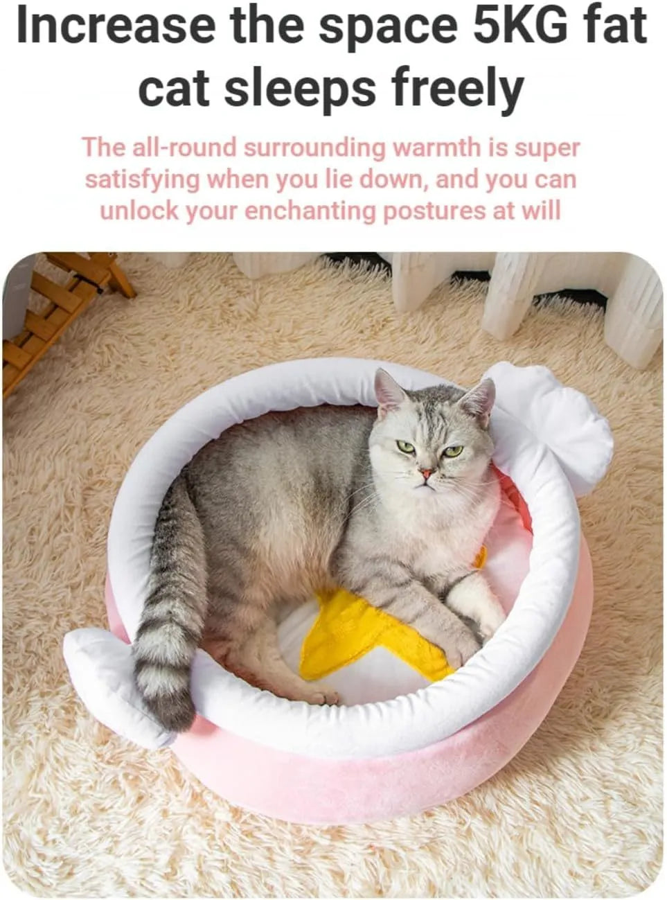 Pink magic honey pot shaped cat sofa bed with removable cushion for small pets