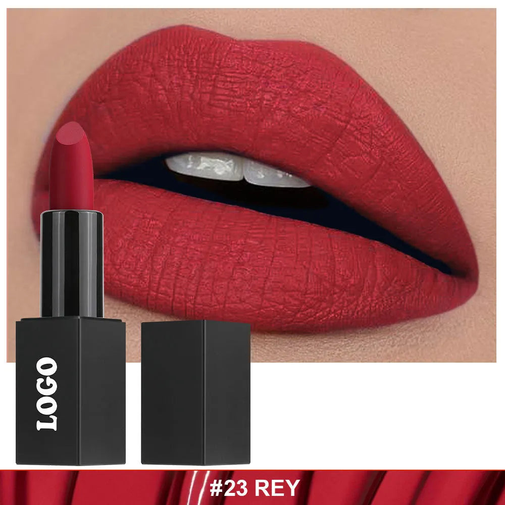 Beauty Does Not Fade matte finish lipstick in one of 24 colours with waterproof anti-discoloration formula.