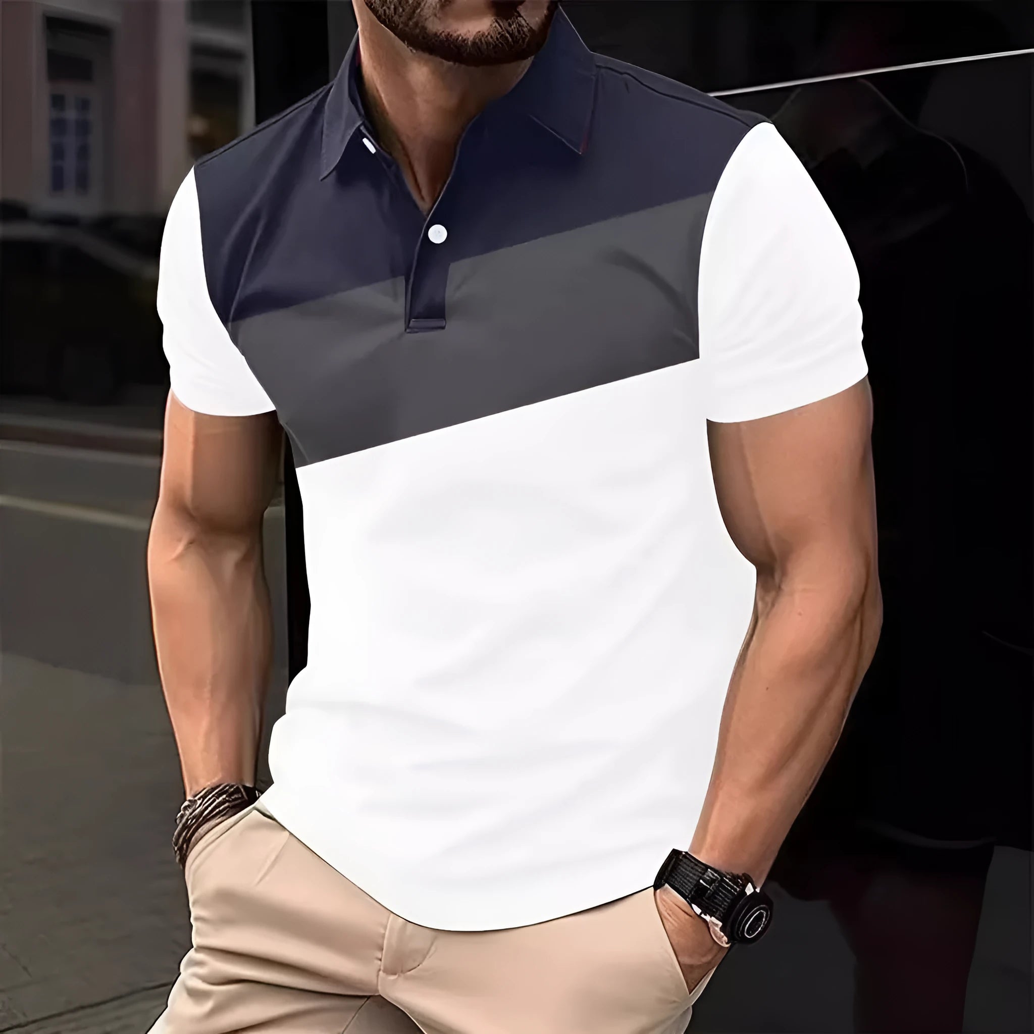 Men's loose fit short sleeve top with a colourful 3D digital printed pattern.