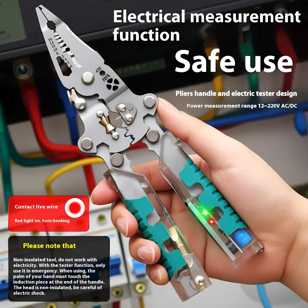 8.8 inch electricians pliers and wire stripper tool with rust prevention coating
