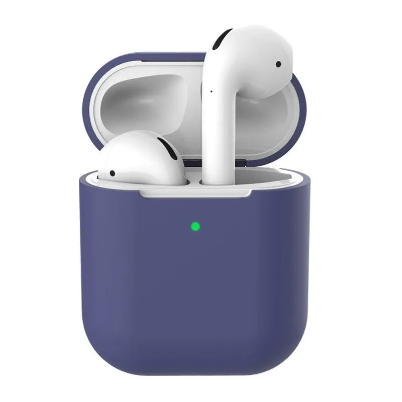 Silicone clamshell case cover for Apple AirPods 2 in multiple solid colours.