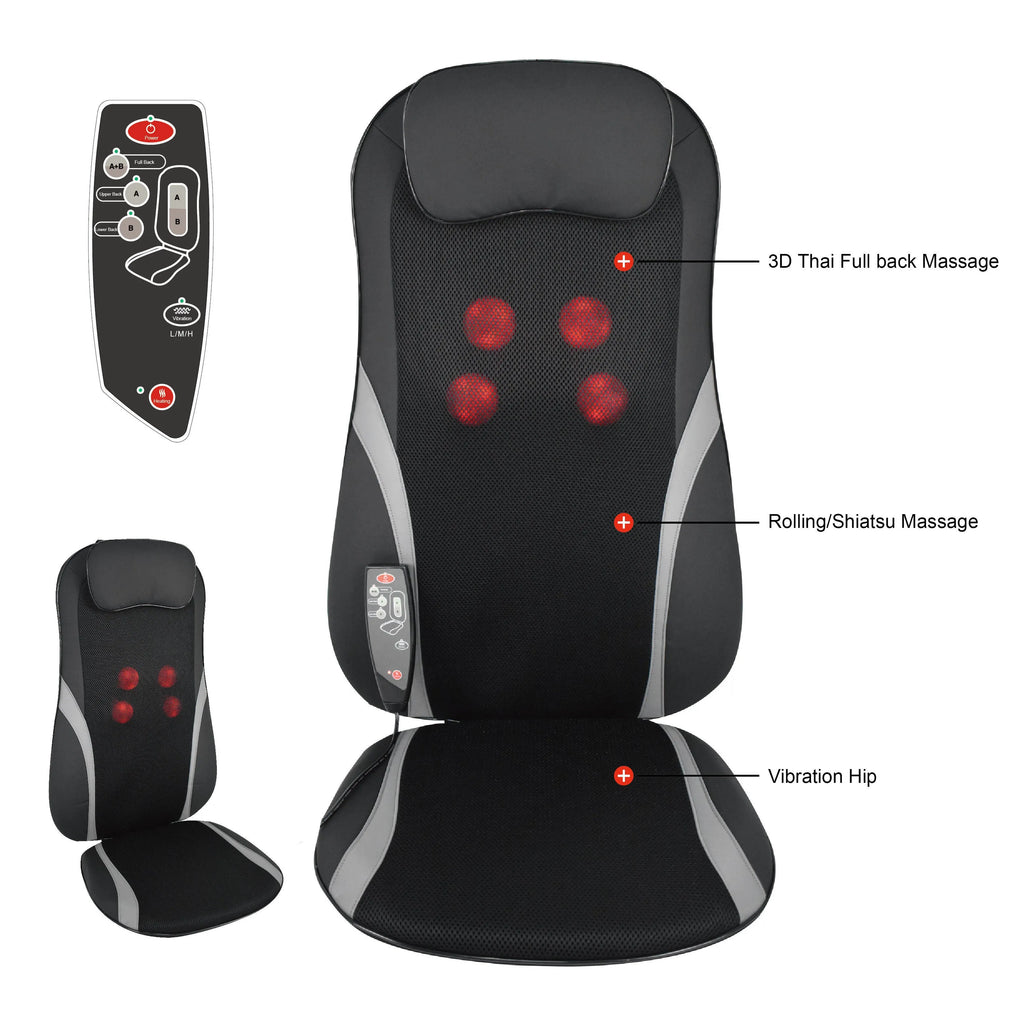 Heating finger pressure massage car seat cushion SM-216 in black PU mesh material