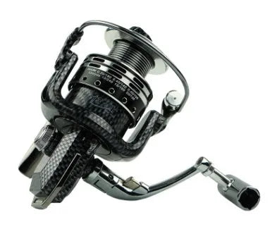 Full metal spinning reel with 13+1 ball bearings, high-hard aluminium alloy wire cup and copper toothed rod