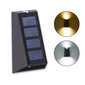 Solar garden wall light with IP65 waterproof rating and LED up-and-down glow for outdoor decoration