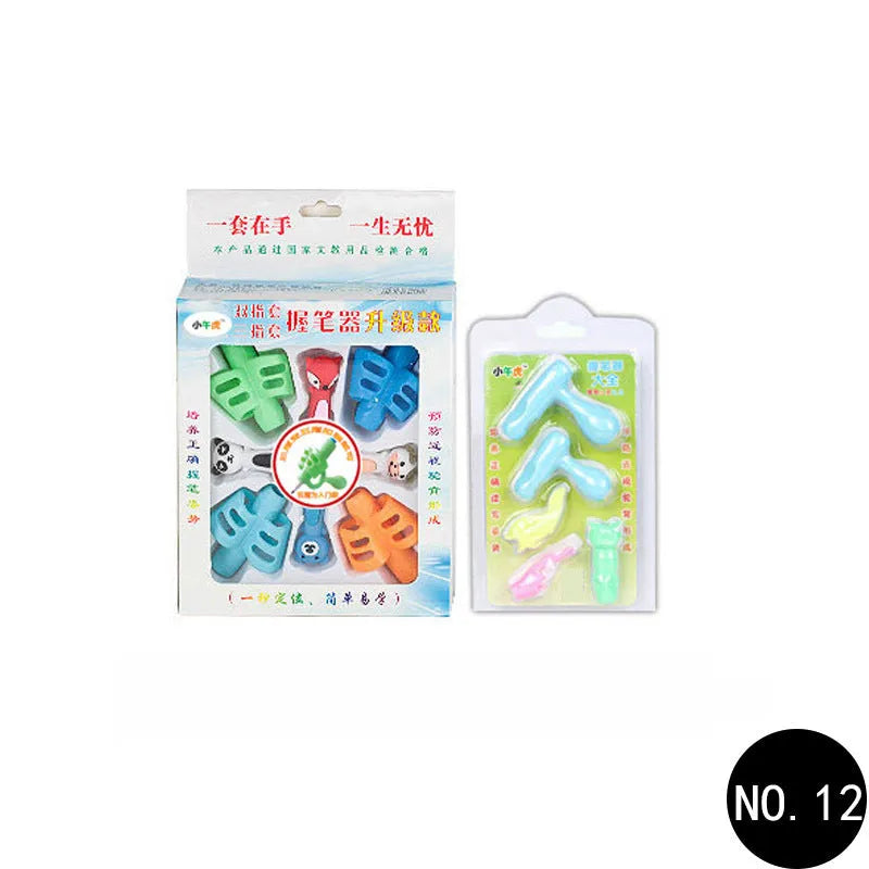 Children's soft rubber pen holder for correcting writing posture in cartoon character design