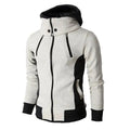 Men's high-necked hooded jacket in darkgrey front view