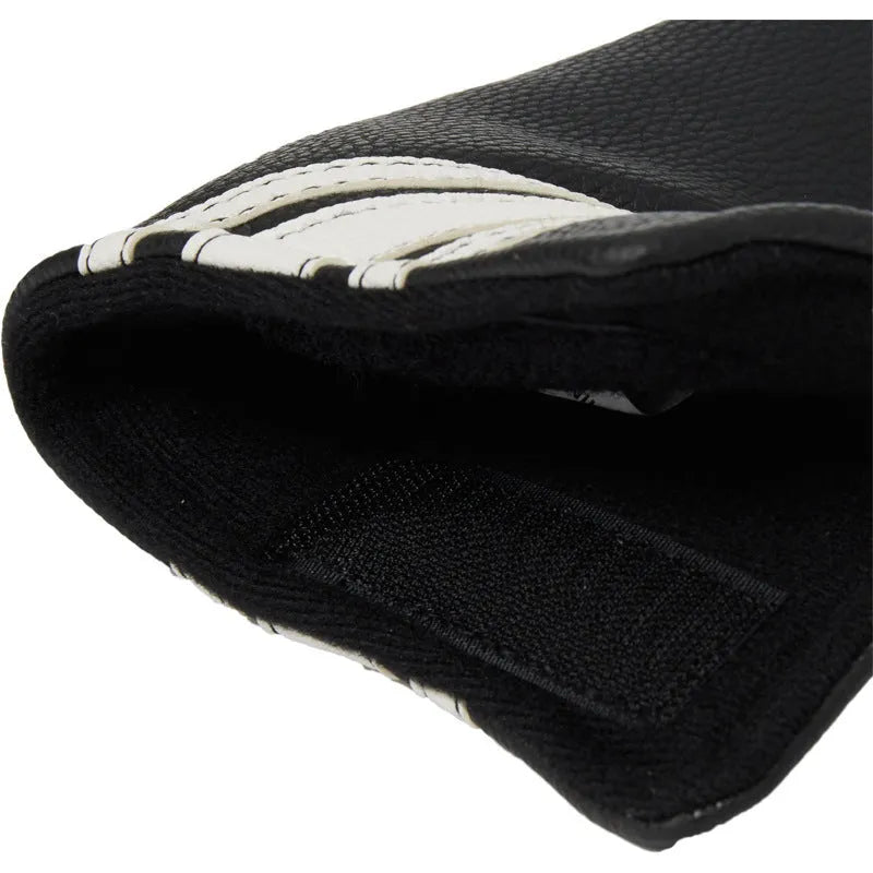 Black PU leather golf club head cover or push rod sleeve for putter protection.