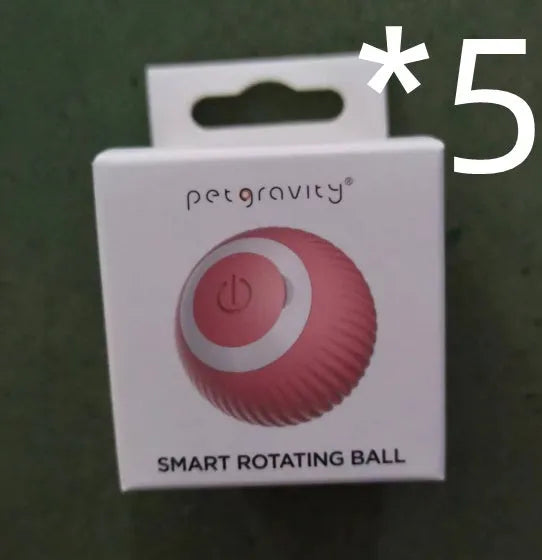 Green automatic rotating ball cat toy with 43mm diameter for claw control and intelligent obstacle avoidance