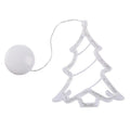 LED suction cup chandelier with Santa Claus, elk, and snowman shapes hanging on a window