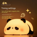 Cartoon panda night light with USB charging cable and warm white LED glow