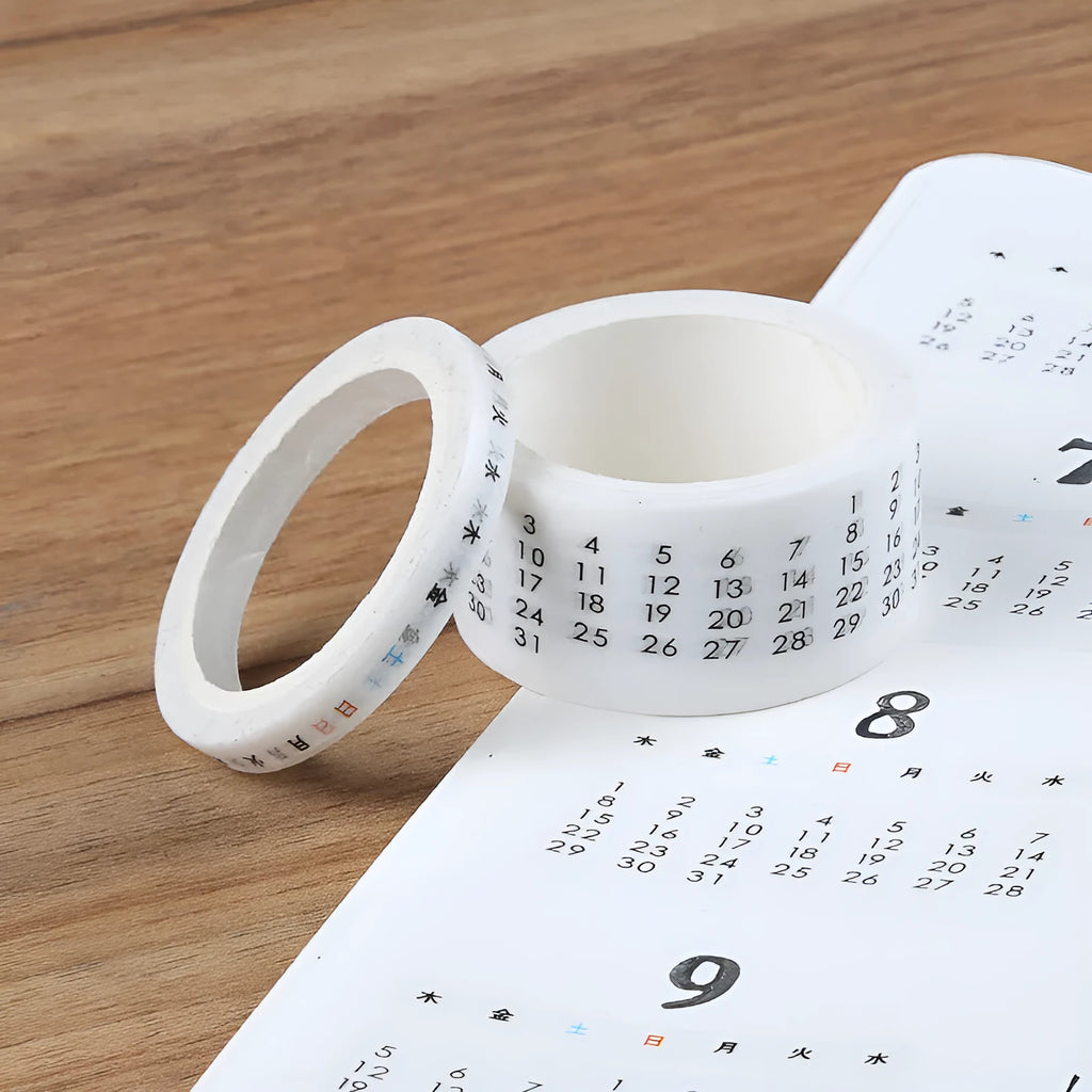 Digital hand account tape set of 2 rolls – calendar tape 2cm and weekly tape 0.5cm, each 7 metres long