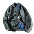Men's solid pilot jacket in green, 100% polyester, long sleeves, ribbed hem, casual outerwear
