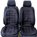 black heated car seat cushion 128x49cm temperature control 12V fibre composite
