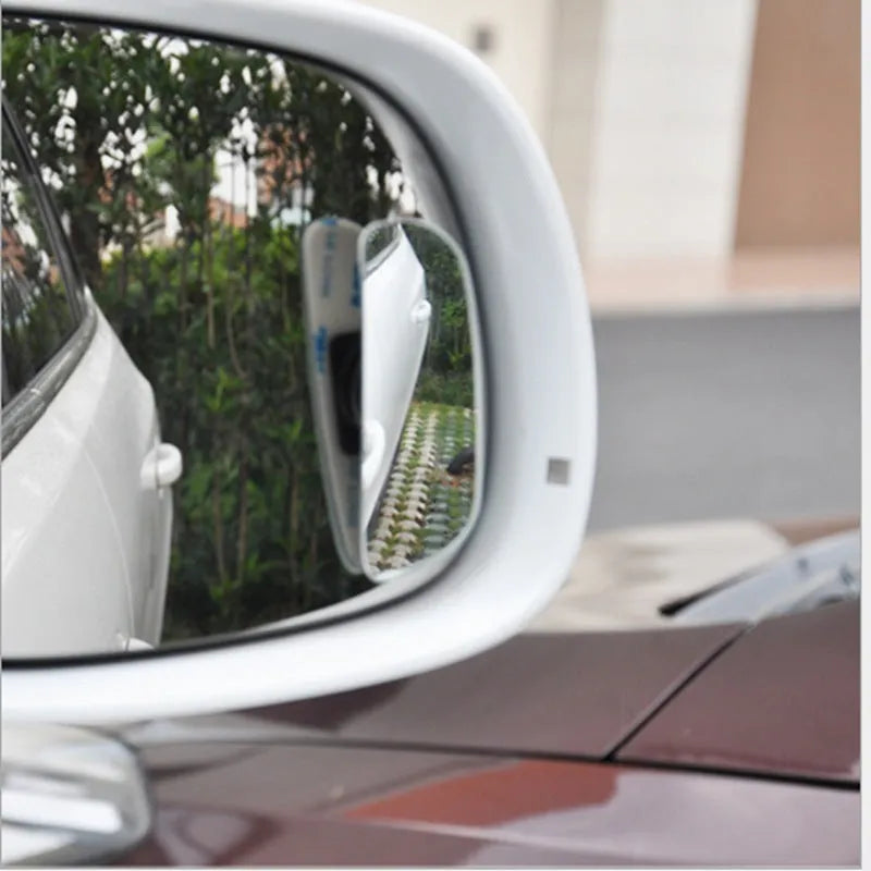 Glass adjustable wide-angle blind spot mirror for car rearview mounting.