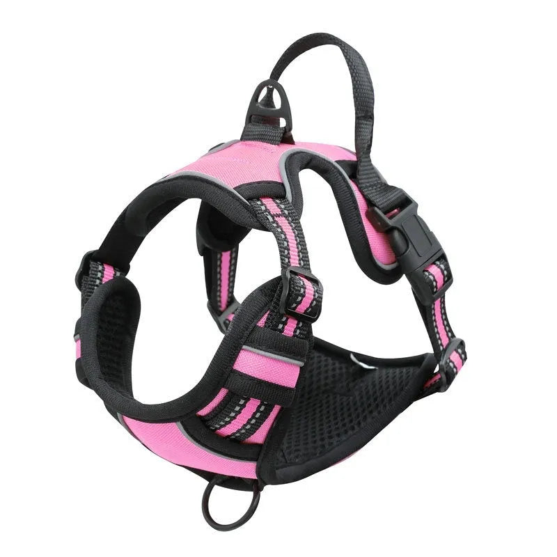 Adjustable Oxford cloth dog harness in multiple colours and sizes for walking and outdoor use