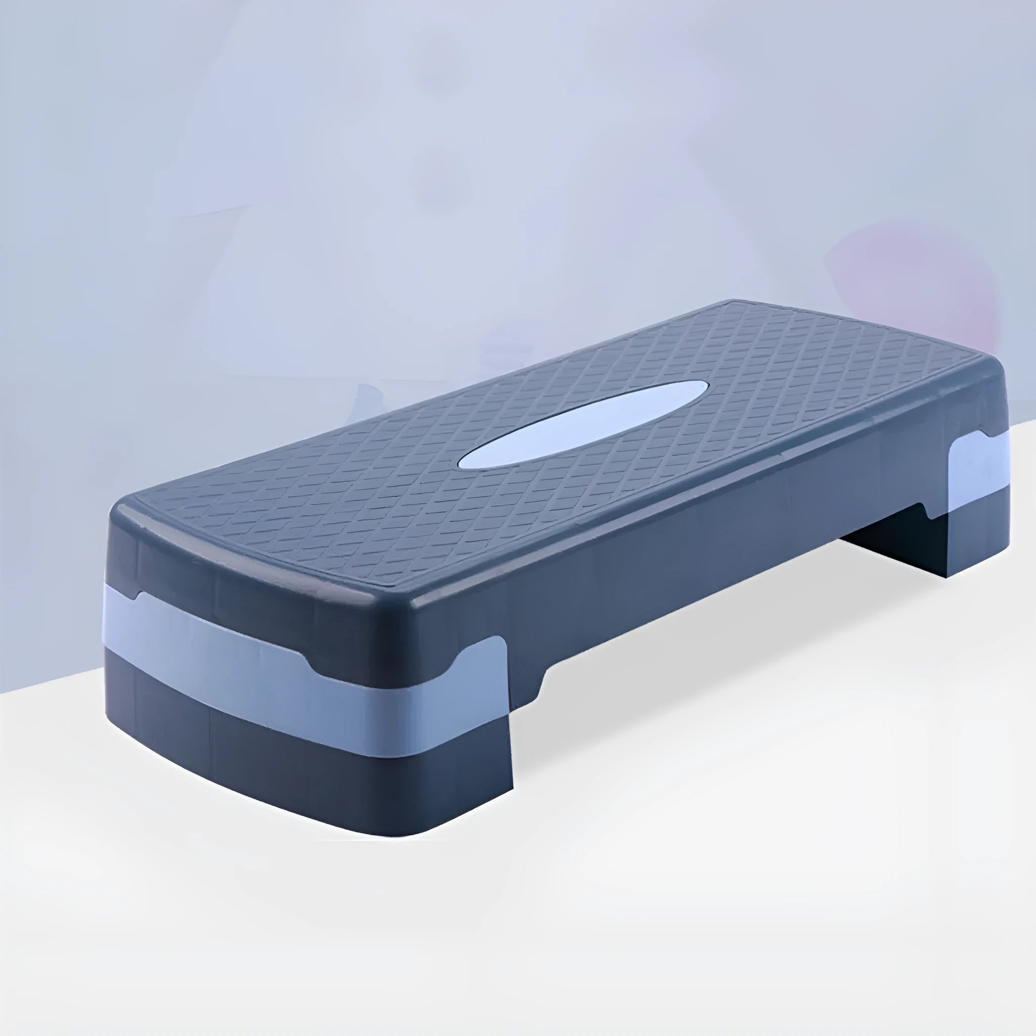 Grey Fit Step aerobic fitness platform measuring 68 by 28 by 15 centimetres.