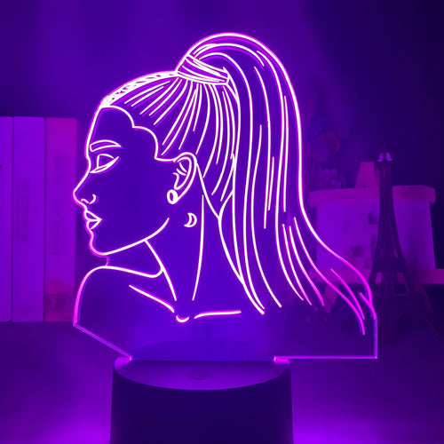 Acrylic 3D night light with European design and colourful black base