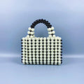 Hand-woven acrylic beaded square bag in vertical shape with seven colour options for daily matching
