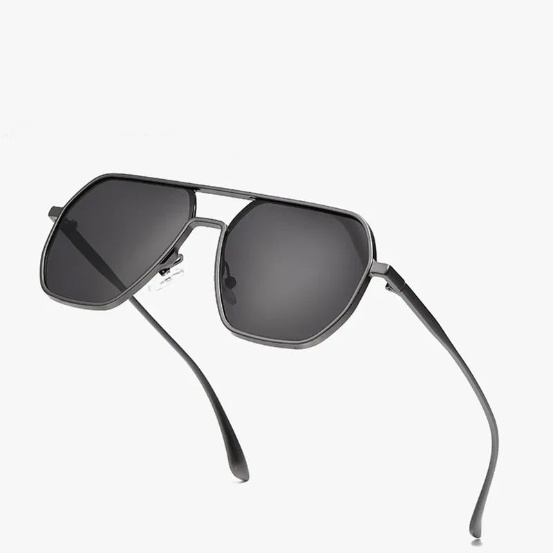 Men's polarised sunglasses with black frame and black and grey lenses for driving and outdoor activities