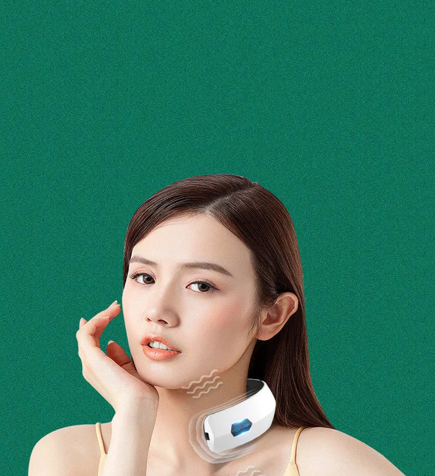 White USB-powered eye and cervical spine massage device with heat and vibration functions