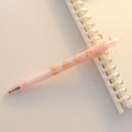 Kawaii Peach press gel pen with plastic shell, 14cm length, and gel ink rollerball tip
