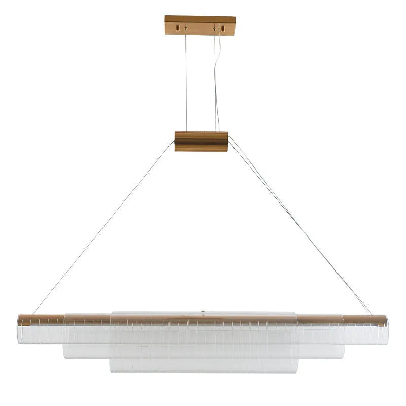 Modern glass pendant lamp with iron body and LED light for restaurant or bar ceilings