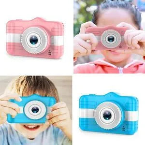 sky blue cartoon digital camera with 3.5 inch screen and anti-fall silicone case
