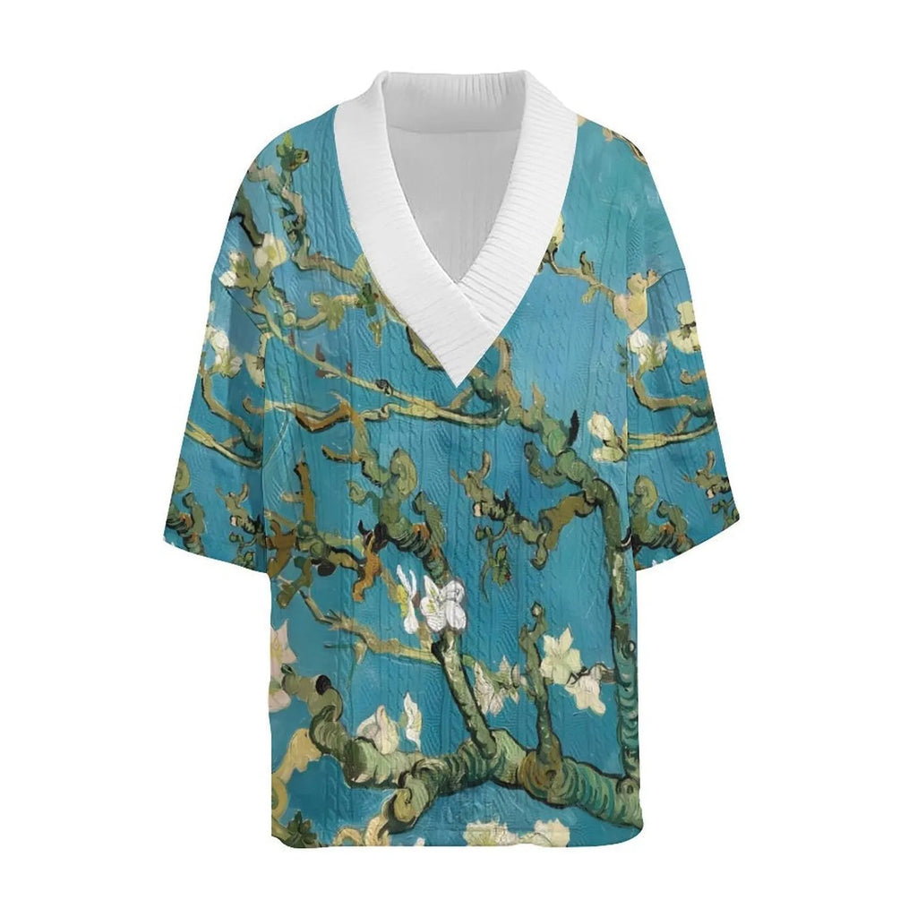 Men's peacock blue knitted casual shorts suit with matching T-shirt top