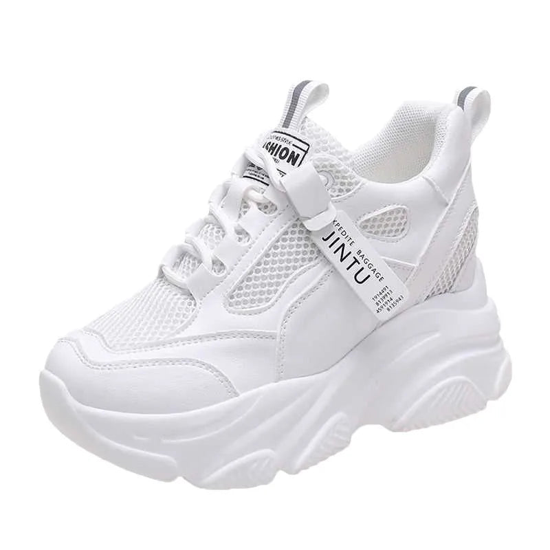Women's casual platform shoes with mesh upper and TPR sole in various colour and lining options