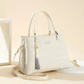 Women's PU shoulder bag in urban simplicity style with slit pocket and four colour options