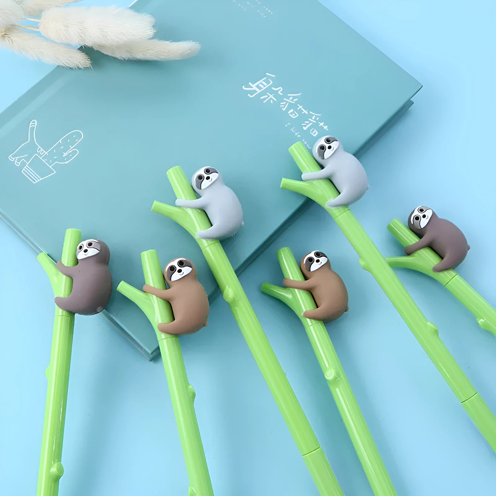 Zhongfan small black cute cartoon sloth signature pen with 0.5mm tip and plastic body