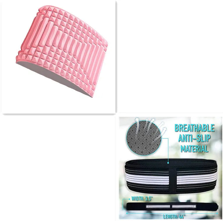 Blue EVA foam back stretcher pillow for lumbar support and acupressure massage.