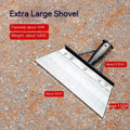 Manganese steel cleaning shovel with thickened construction in one of five size options from 210mm to 300mm