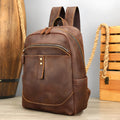 Men's genuine leather backpack in coffee colour, 31x15x41cm, with airpillow straps and retro styling