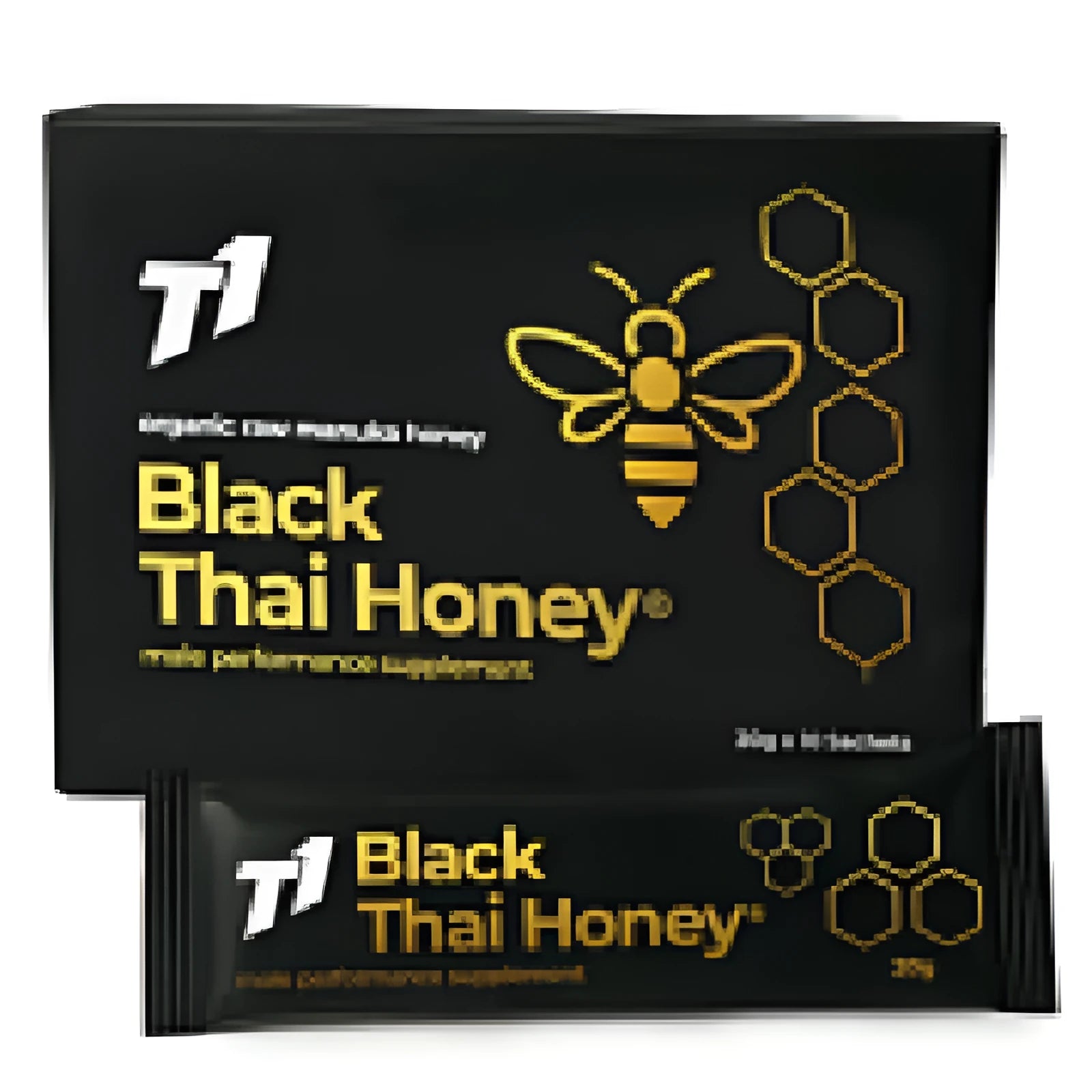 Black Thai Honey T1 1000g jar of pure raw dark wildflower honey from Thai forests