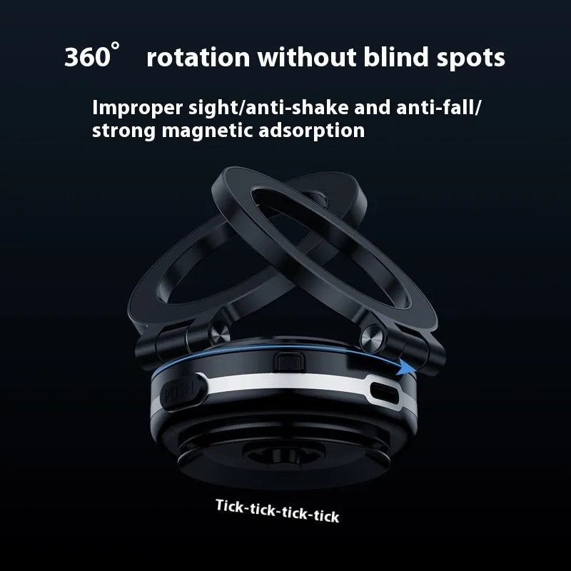 Magnetic car phone holder with vacuum adsorption mount in black, pink, and silver colour options