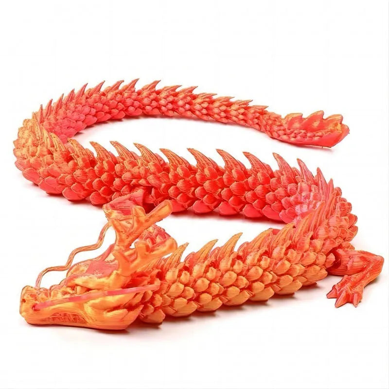 30 cm long 3D printed Chinese dragon car decoration ornament in plastic with hanging attachment