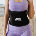 Waist support belt for outdoor sports yoga running cycling – black adjustable lumbar wrap with hook and loop closure