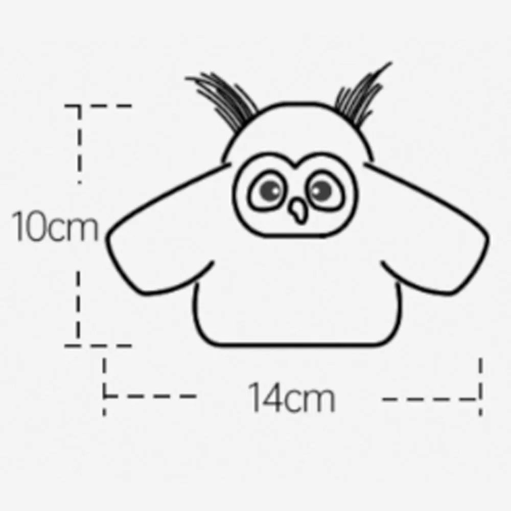 Grey interactive owl cat toy with beating wings for indoor feline entertainment