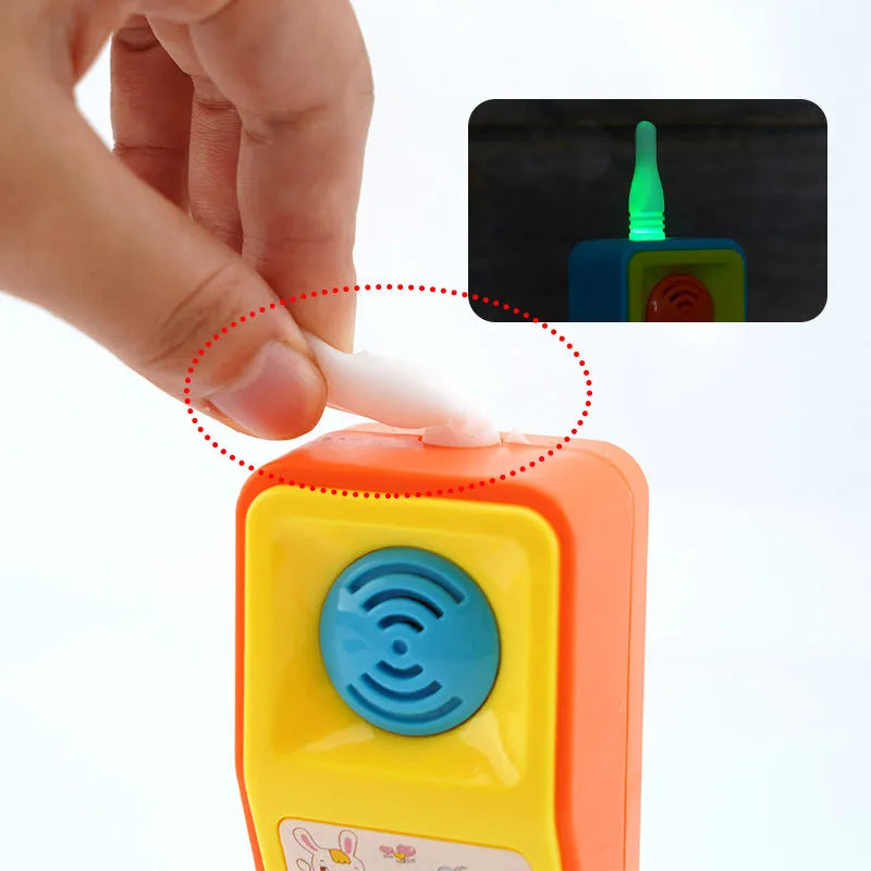 Children's battery-powered cartoon animal toy with sound and light features for age 3.