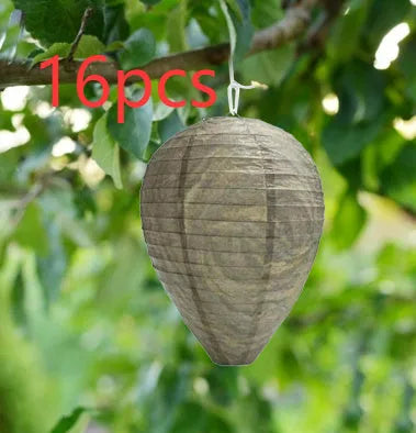 White beehive-shaped paper lantern with hexagonal pattern, measuring 22cm by 28cm.
