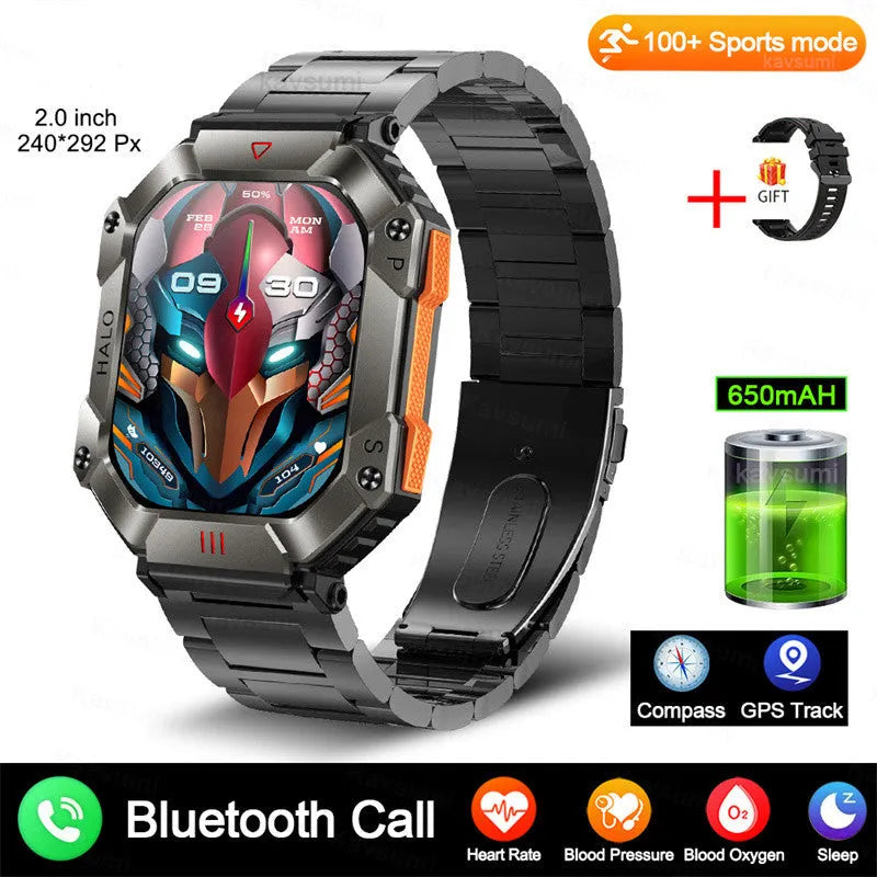Android GPS fitness smart watch with titanium alloy case and multiple strap options on wrist