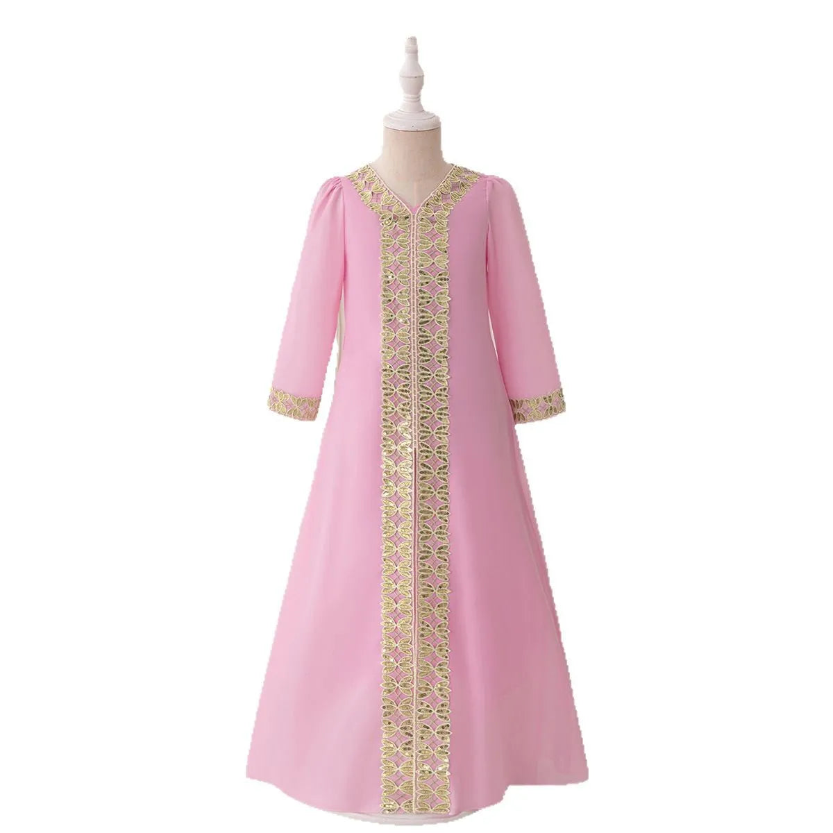 Girls chiffon moose dress in AMSL80 pink for 110-140cm height polyester fibre