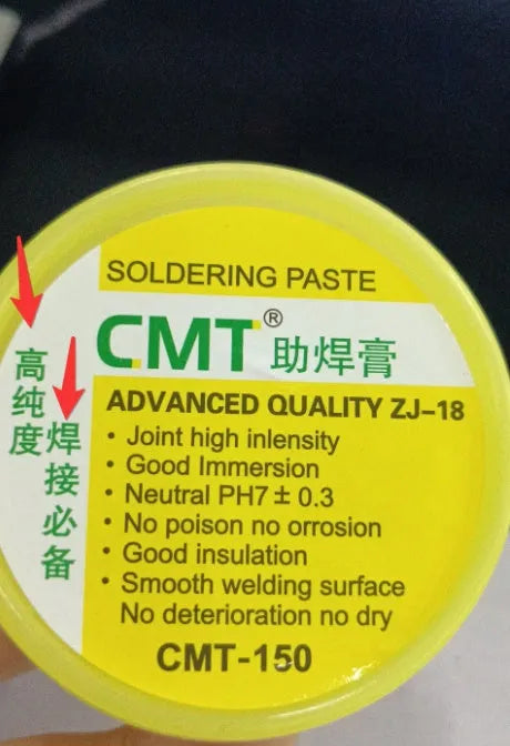 High purity rosin soldering flux in paste form for electric soldering iron use