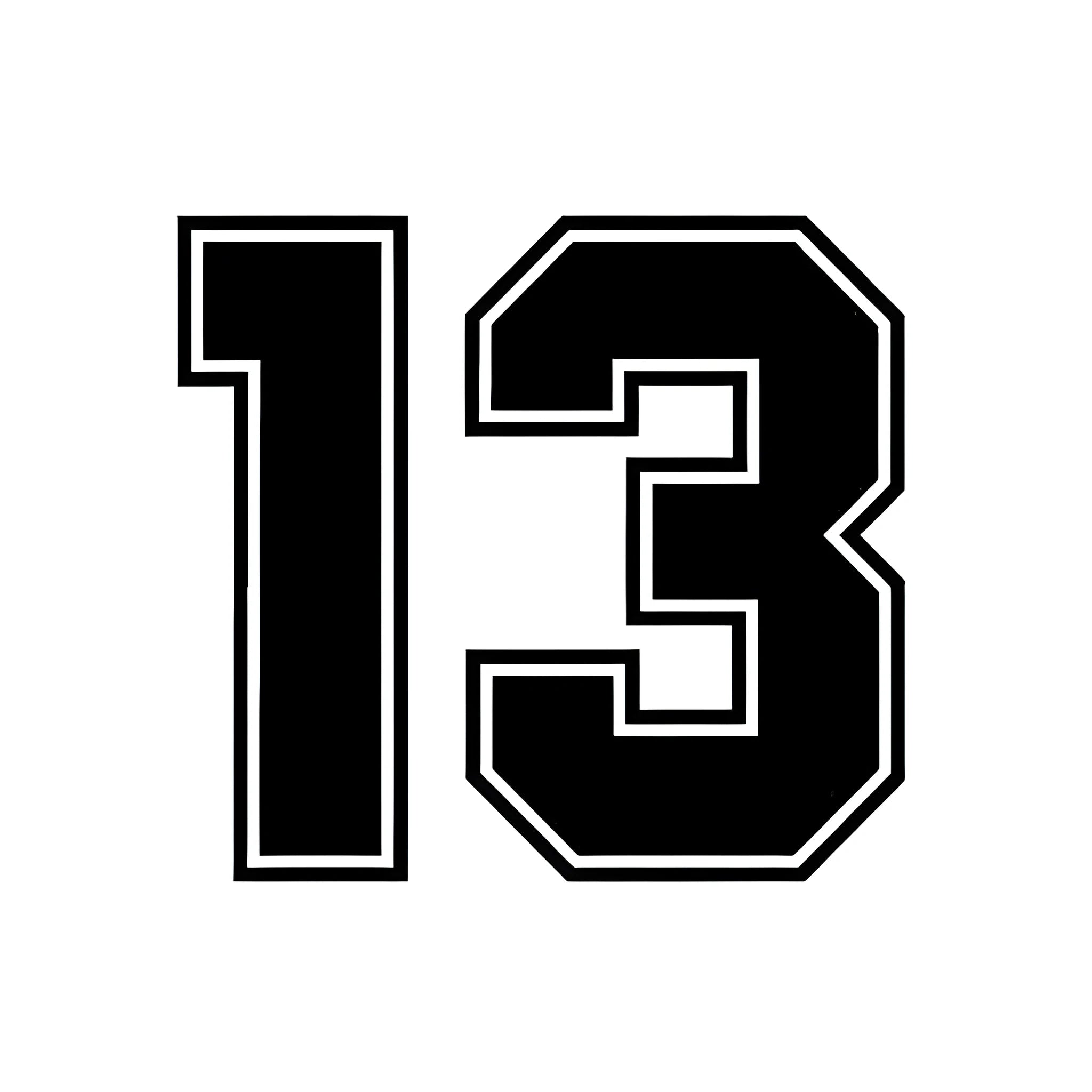 Number 13 funny automobile sticker in black, 15cm, PET material, designed for car rear window